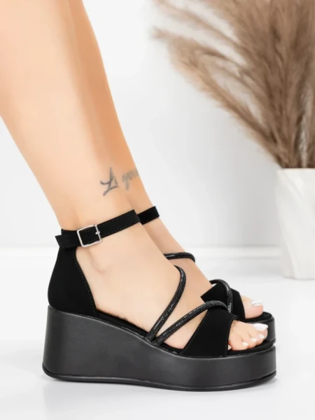 Sandale Dama cu Platforma 5H77 Negru | Mei » MeiMei.Ro