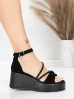 Sandale Dama cu Platforma 5H77 Negru | Mei » MeiMei.Ro