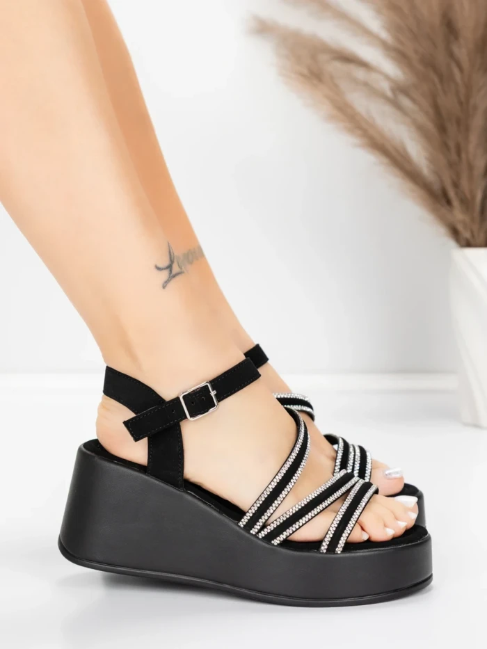 Sandale Dama cu Platforma 5H78 Negru | Mei » MeiMei.Ro