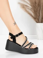 Sandale Dama cu Platforma 5H78 Negru | Mei » MeiMei.Ro