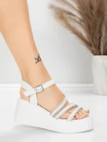 Sandale Dama cu Platforma 5H78 Alb | Mei » MeiMei.Ro