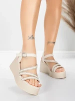 Sandale Dama cu Platforma 5H78 Bej | Mei » MeiMei.Ro