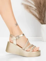 Sandale Dama cu Platforma 5H78 Auriu | Mei » MeiMei.Ro