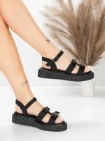 Sandale Dama cu Talpa Joasa 5H80 Negru | Mei » MeiMei.Ro