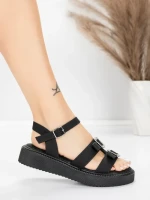 Sandale Dama cu Talpa Joasa 5H80 Negru | Mei » MeiMei.Ro