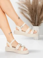 Sandale Dama cu Talpa Joasa 5H80 Bej | Mei » MeiMei.Ro
