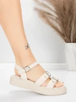 Sandale Dama cu Talpa Joasa 5H80 Bej | Mei » MeiMei.Ro