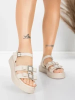 Sandale Dama cu Talpa Joasa 5H80 Bej | Mei » MeiMei.Ro