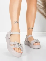 Sandale Dama cu Talpa Joasa 5H82 Roz | Mei » MeiMei.Ro