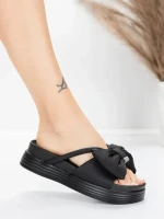 Papuci Dama cu Talpa Joasa TP637-1 Negru | Formazione » MeiMei.Ro