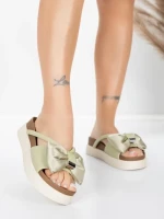 Papuci Dama cu Talpa Joasa TP637-1 Verde | Formazione » MeiMei.Ro