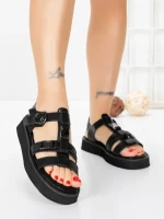 Sandale Dama cu Talpa Joasa 5SY32 BLACK | MEI
