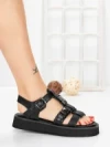 Sandale Dama cu Talpa Joasa 5SY32 BLACK | MEI