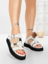 Sandale Dama cu Talpa Joasa 5SY32 WHITE | MEI