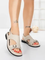 Sandale Dama cu Talpa Joasa 5SY36 BEIGE | MEI