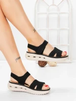Sandale Dama cu Talpa Joasa 5GS28 BLACK | MEI