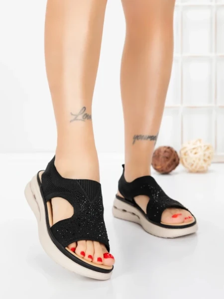 Sandale Dama cu Talpa Joasa 5GS29 BLACK | MEI
