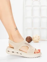 Sandale Dama cu Talpa Joasa 5GS29 BEIGE | MEI