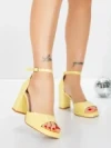 Sandale Dama cu Toc Gros 5BD31 YELLOW | MEI