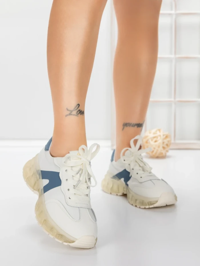 Pantofi Sport Dama din piele naturala 2382-3 BLUE | FRANCO GERARDO