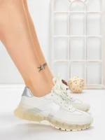 Pantofi Sport Dama din piele naturala 2382-3 SILVER | FRANCO GERARDO