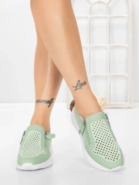 Pantofi Casual Dama din piele naturala CS07 GREEN | FRANCO GERARDO