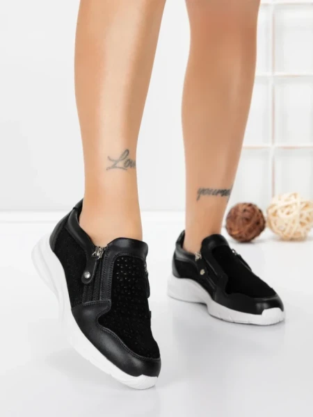 Pantofi Casual Dama din piele naturala CS07 BLACK | FRANCO GERARDO