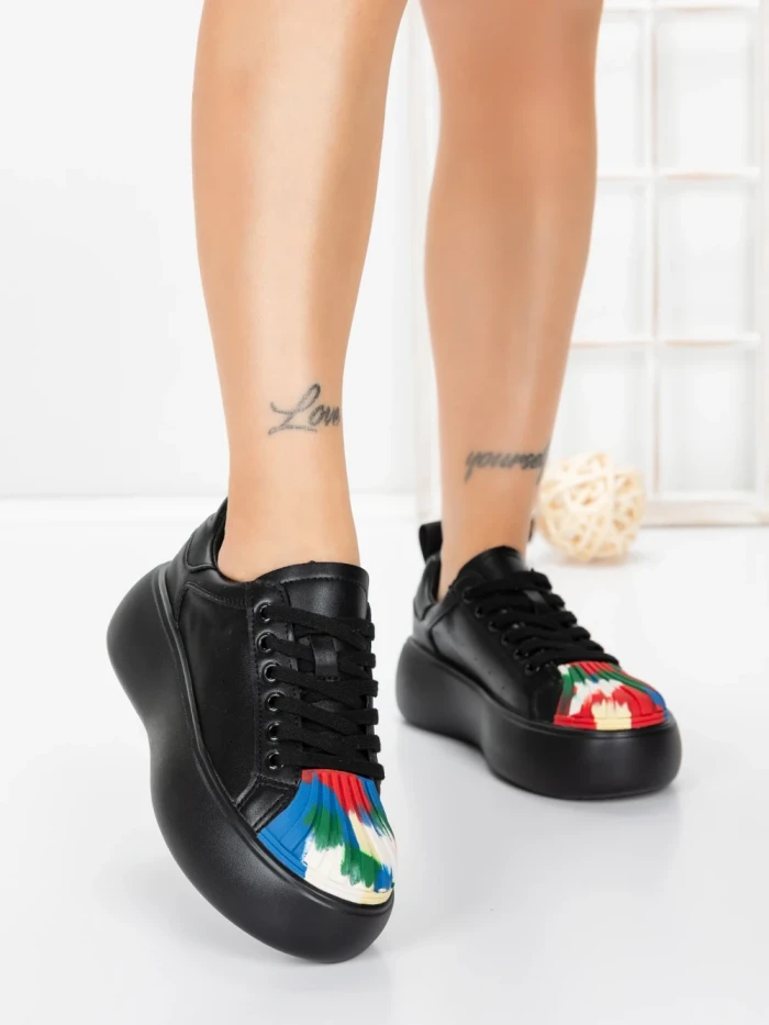 Pantofi Casual Dama din piele naturala 88135 BLACK | FRANCO GERARDO