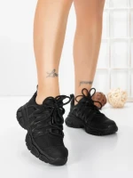 Pantofi Sport Dama din piele naturala 2382-1 BLACK | FRANCO GERARDO