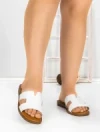 Papuci Dama cu Talpa Joasa 5PT20 WHITE | MEI
