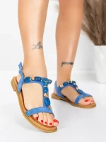 Sandale Dama cu Talpa Joasa 5WH70 BLUE | MEI