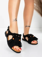 Sandale Dama cu Talpa Joasa 5WH71 BLACK | MEI
