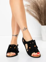 Sandale Dama cu Talpa Joasa 5WH71 BLACK | MEI