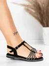 Sandale Dama cu Talpa Joasa 5WH75 BLACK | MEI