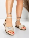 Sandale Dama cu Talpa Joasa 5PT28 LIGHT BEIGE | MEI