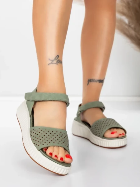 Sandale Dama cu Platforma 5GS36 GREEN | MEI