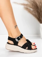 Sandale Dama cu Talpa Joasa 5GS37 BLACK | MEI