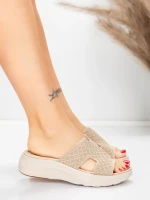 Papuci Dama cu Talpa Joasa 5GS39 BEIGE | MEI