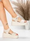 Sandale Dama cu Platforma 5GS56 OFF WHITE | MEI