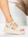 Sandale Dama cu Platforma 5GS56 OFF WHITE | MEI