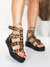 Sandale Dama cu Platforma 5GS57 LEOPARD | MEI
