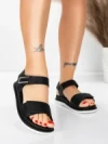 Sandale Dama cu Talpa Joasa 5GS58 BLACK | MEI