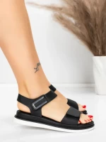 Sandale Dama cu Talpa Joasa 5GS58 BLACK | MEI
