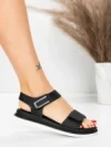 Sandale Dama cu Talpa Joasa 5GS58 BLACK | MEI