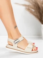 Sandale Dama cu Talpa Joasa 5GS58 BEIGE | MEI