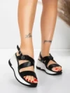 Sandale Dama cu Platforma 5GS60 BLACK | MEI