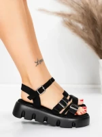 Sandale Dama cu Talpa Joasa 5HXS68 BLACK | MEI