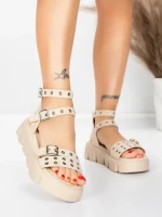 Sandale Dama cu Platforma 5HXS75 BEIGE | MEI
