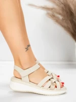 Sandale Dama cu Platforma 5GS59 BEIGE | MEI