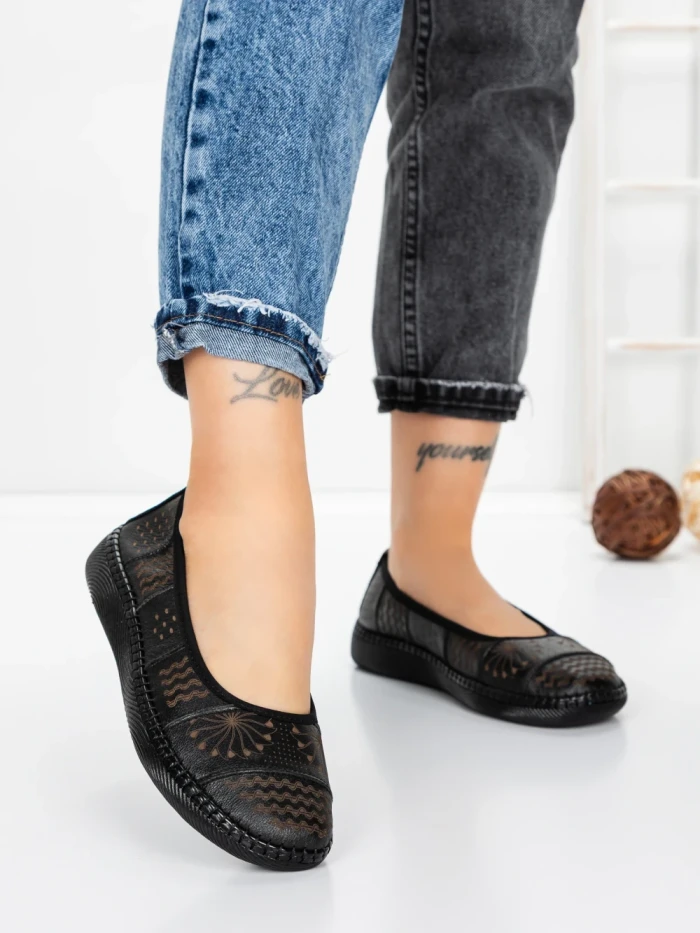 Balerini Dama din piele naturala 2211-2 BLACK | BERLINER